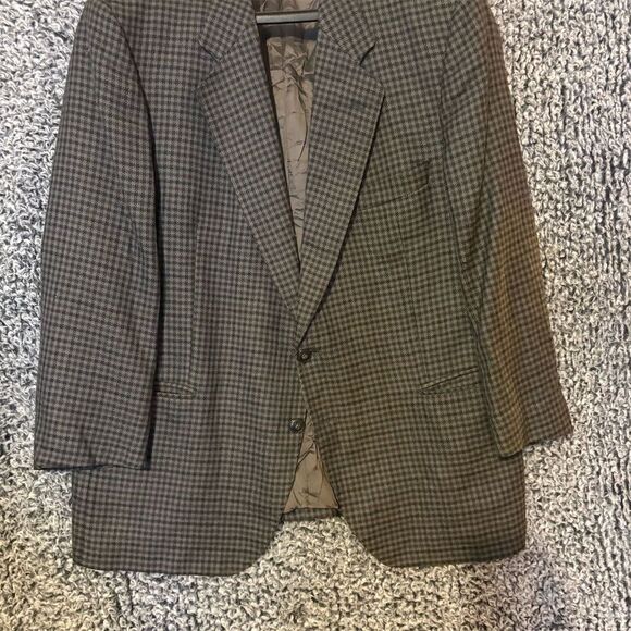VESMODA Other - VESMODA Men's Vintage Wool Overcoat Brown Check Size 52